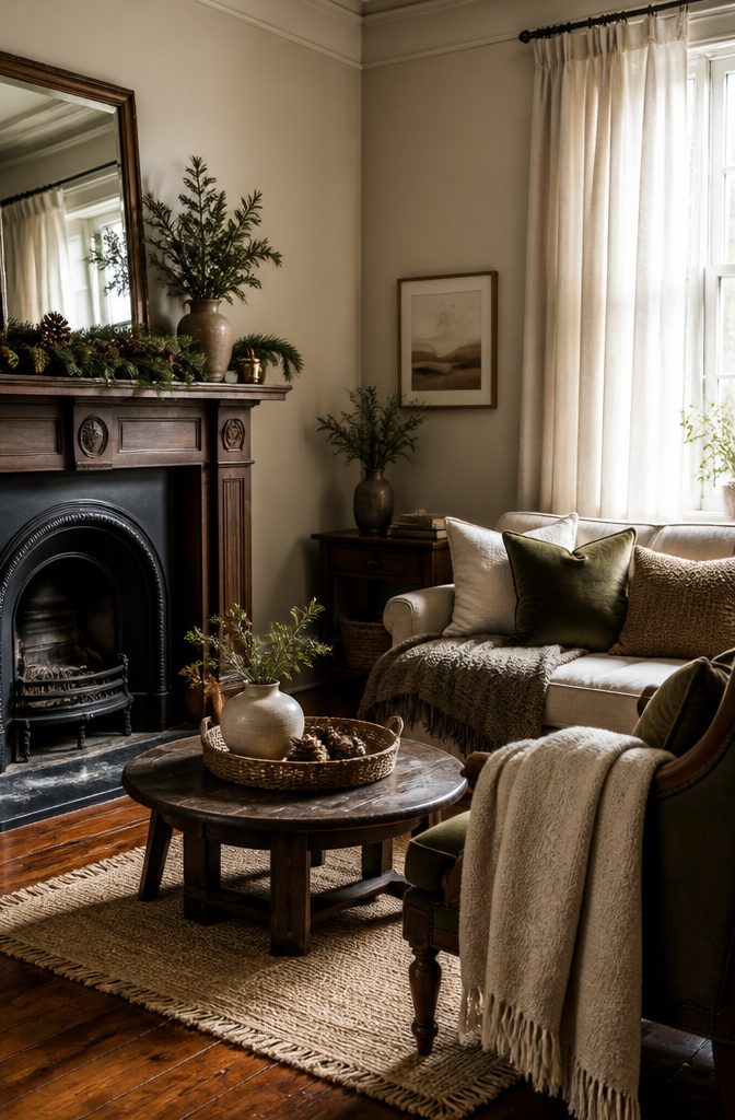 9 Ways to Decorate a Victorian Terrace: Ideas for 2026 4 A cozy living room featuring various fabrics and decorative elements.