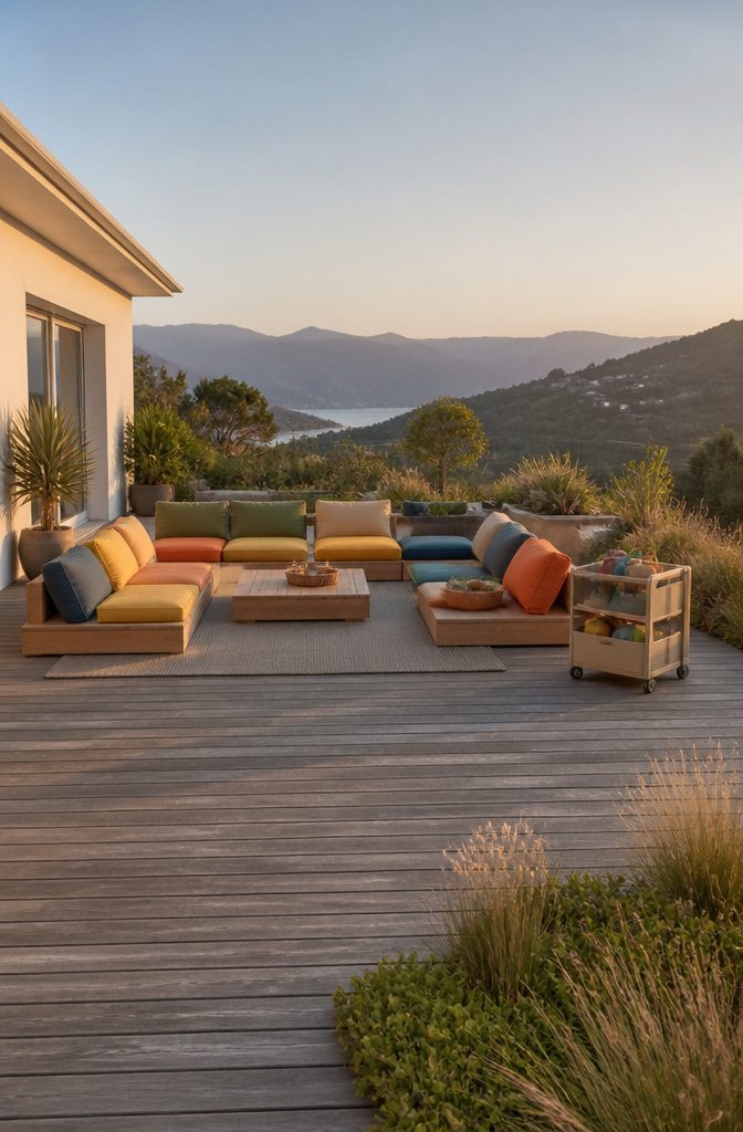 11 Open Terrace Design Ideas for 2026: Styles, Layouts & Tips 10 Family terrace with modular furniture zones for different activities.