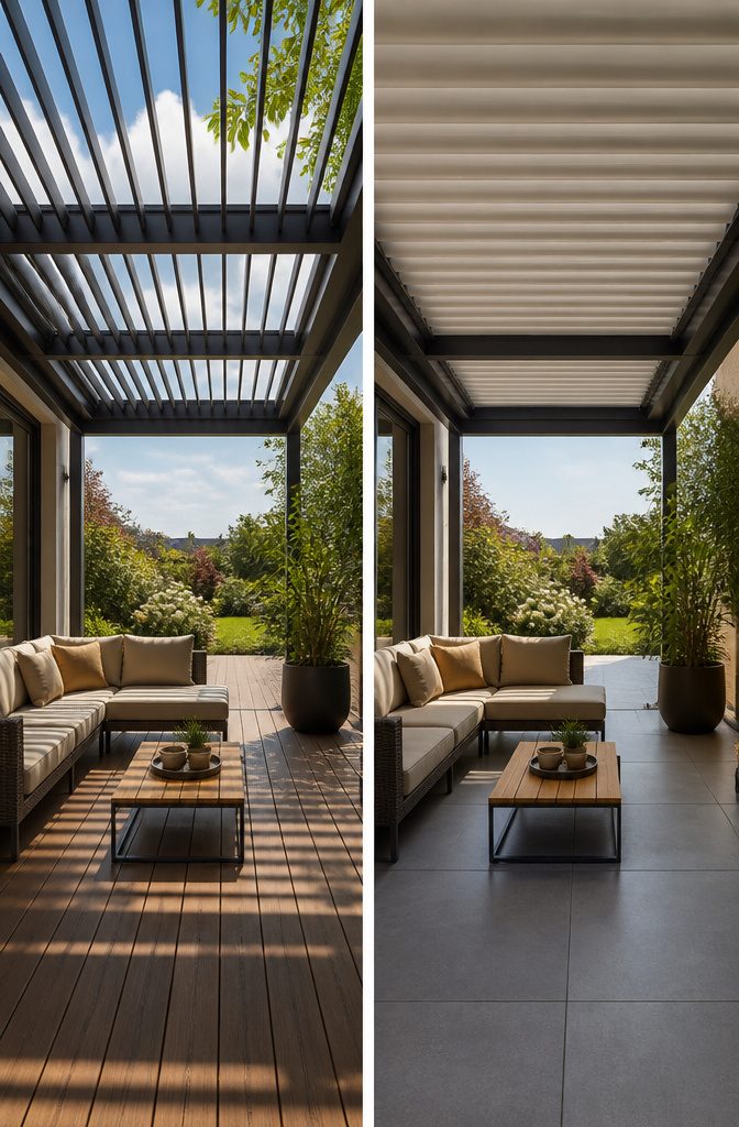 11 Open Terrace Design Ideas for 2026: Styles, Layouts & Tips 12 Different types of terrace coverings including gazebos and awnings.