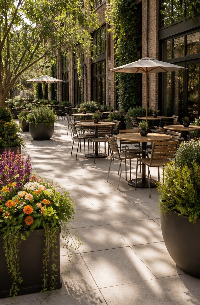 An empty fountain space considered for a terrace.