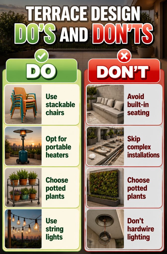 A guide on terrace design do's and don'ts.