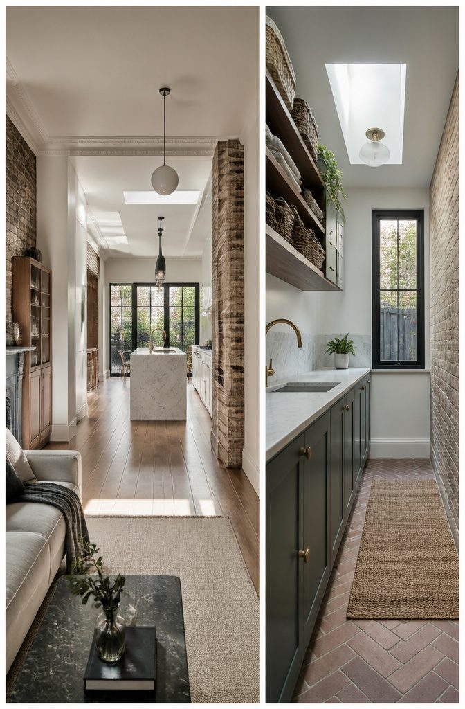 Floor plans showing potential renovations for a Victorian terrace.